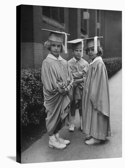 Three Kindergarteners Graduating Today-Nina Leen-Stretched Canvas