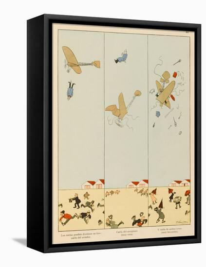 Three Kinds of Flying Accident 1, Fall of Aviator Without Plane-Joaquin Xaudaro-Framed Stretched Canvas