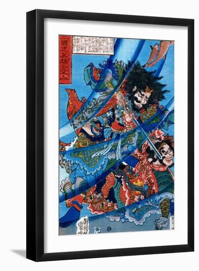Three Kingdoms Hero Noriyuki Ichi People-Kuniyoshi Utagawa-Framed Art Print
