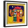 Three Kings and Camel-Linda Benton-Framed Giclee Print