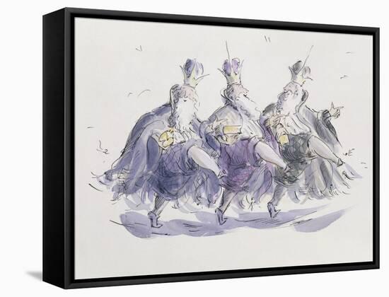 Three Kings Dancing a Jig-Joanna Logan-Framed Stretched Canvas