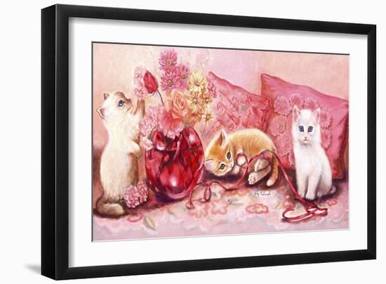 Three Kittens-Judy Mastrangelo-Framed Giclee Print