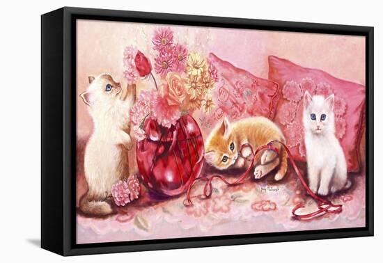 Three Kittens-Judy Mastrangelo-Framed Stretched Canvas