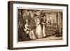 Three Ladies Gardening by the Potting Shed C.1820s-null-Framed Giclee Print