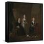 Three Ladies in a Grand Interior (‘The Broken Fan’), possibly Catherine Darnley-William Hogarth-Framed Stretched Canvas