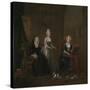 Three Ladies in a Grand Interior (‘The Broken Fan’), possibly Catherine Darnley-William Hogarth-Stretched Canvas