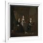 Three Ladies in a Grand Interior (‘The Broken Fan’), possibly Catherine Darnley-William Hogarth-Framed Giclee Print