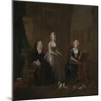 Three Ladies in a Grand Interior (‘The Broken Fan’), possibly Catherine Darnley-William Hogarth-Mounted Giclee Print