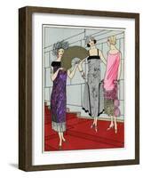 Three Ladies in Evening Dresses by Paul Poiret and Beer-null-Framed Art Print