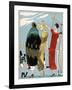 Three Ladies in Outfits by Molyneux and Doucet-null-Framed Art Print