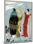Three Ladies in Outfits by Molyneux and Doucet-null-Mounted Art Print