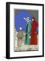 Three Ladies in Outfits by Molyneux and Martial Et Armand-null-Framed Art Print