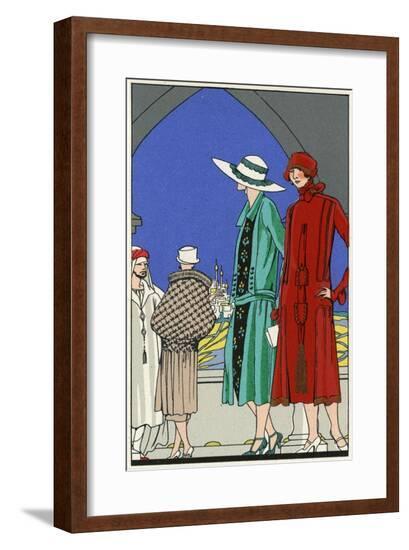 Three Ladies in Outfits by Molyneux and Martial Et Armand--Framed Art Print