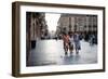 Three Ladies Walking in Spanish Street-Felipe Rodriguez-Framed Photographic Print