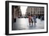 Three Ladies Walking in Spanish Street-Felipe Rodriguez-Framed Photographic Print