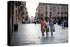 Three Ladies Walking in Spanish Street-Felipe Rodriguez-Stretched Canvas