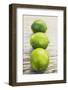 Three Limes on Wooden Background-Foodcollection-Framed Photographic Print