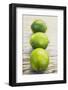 Three Limes on Wooden Background-Foodcollection-Framed Photographic Print