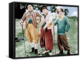 THREE LITTLE BEERS, from left: Curly Howard, Moe Howard, Larry Fine [the Three Stooges], 1935-null-Framed Stretched Canvas