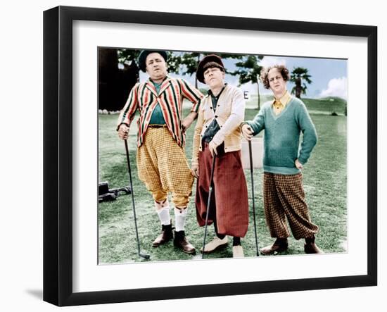 THREE LITTLE BEERS, from left: Curly Howard, Moe Howard, Larry Fine [the Three Stooges], 1935-null-Framed Photo