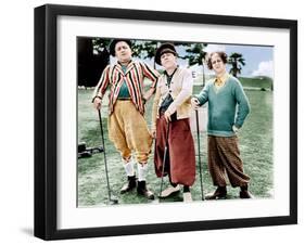 THREE LITTLE BEERS, from left: Curly Howard, Moe Howard, Larry Fine [the Three Stooges], 1935-null-Framed Photo