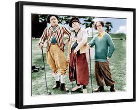 THREE LITTLE BEERS, from left: Curly Howard, Moe Howard, Larry Fine [the Three Stooges], 1935-null-Framed Photo