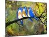 Three Little Bluebirds-Blenda Tyvoll-Mounted Giclee Print