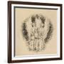 Three Little Children on the Wide Wide Earth (Pen and Black Ink on Off-White Paper)-Arthur Hughes-Framed Giclee Print