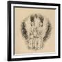 Three Little Children on the Wide Wide Earth (Pen and Black Ink on Off-White Paper)-Arthur Hughes-Framed Giclee Print