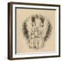 Three Little Children on the Wide Wide Earth (Pen and Black Ink on Off-White Paper)-Arthur Hughes-Framed Giclee Print