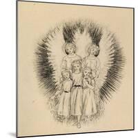 Three Little Children on the Wide Wide Earth (Pen and Black Ink on Off-White Paper)-Arthur Hughes-Mounted Giclee Print