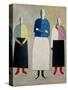 Three Little Girls, 1928-32-Kasimir Malevich-Stretched Canvas