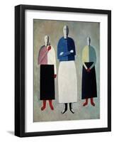 Three Little Girls. 1928-32-Kasimir Malewitsch-Framed Giclee Print