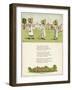 Three Little Girls in Straw Bonnets-Kate Greenaway-Framed Art Print