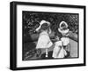 Three Little Girls in White Dresses with Matching Hats-null-Framed Art Print