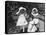 Three Little Girls in White Dresses with Matching Hats-null-Stretched Canvas