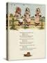 Three Little Girls Sitting on a Fence-Kate Greenaway-Stretched Canvas