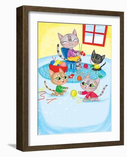 Three Little Kittens - Turtle-Elisa Chavarri-Framed Giclee Print