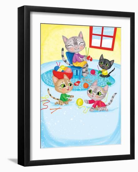 Three Little Kittens - Turtle-Elisa Chavarri-Framed Giclee Print