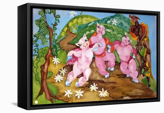 Three Little Pigs-Zelda Fitzgerald-Framed Stretched Canvas