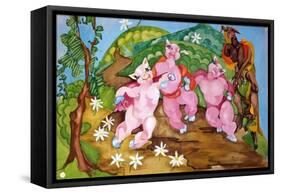 Three Little Pigs-Zelda Fitzgerald-Framed Stretched Canvas