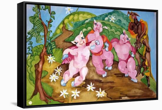 Three Little Pigs-Zelda Fitzgerald-Framed Stretched Canvas