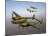 Three Lockheed P-38 Lightnings in Flight-Stocktrek Images-Mounted Photographic Print