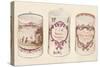 Three Lowestoft Mugs, (18th Centur), 1937-null-Stretched Canvas