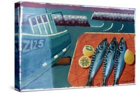 Three Mackerel-Sara Hayward-Stretched Canvas