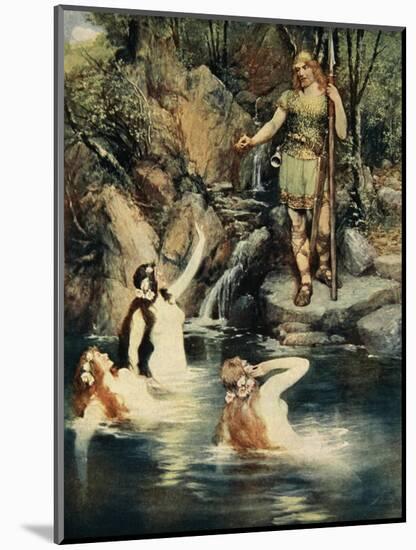 Three maidens swam close to the shore, from 'The Stories of Wagner's Operas' by J. Walker McSpadden-Ferdinand Leeke-Mounted Giclee Print