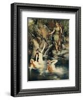 Three maidens swam close to the shore, from 'The Stories of Wagner's Operas' by J. Walker McSpadden-Ferdinand Leeke-Framed Giclee Print