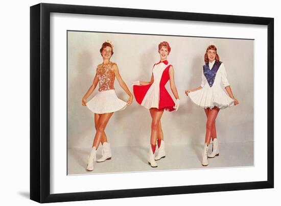 Three Majorettes, Retro-null-Framed Art Print