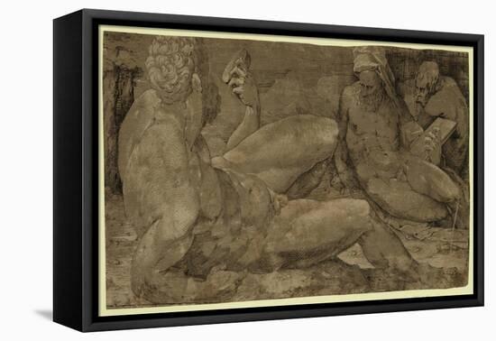 Three Male Figures, Between 1500 and 1550-Domenico Beccafumi-Framed Stretched Canvas