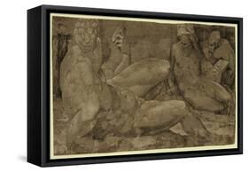 Three Male Figures, Between 1500 and 1550-Domenico Beccafumi-Framed Stretched Canvas